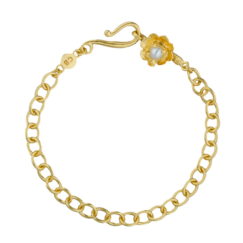 Cleopatra's Bling - Perdita Bracelet With Pearl - 18K Gold Plated