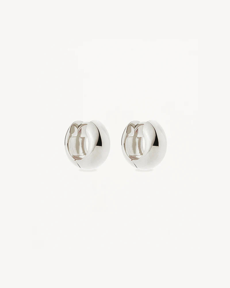By Charlotte - Bold Huggie Hoops - Silver