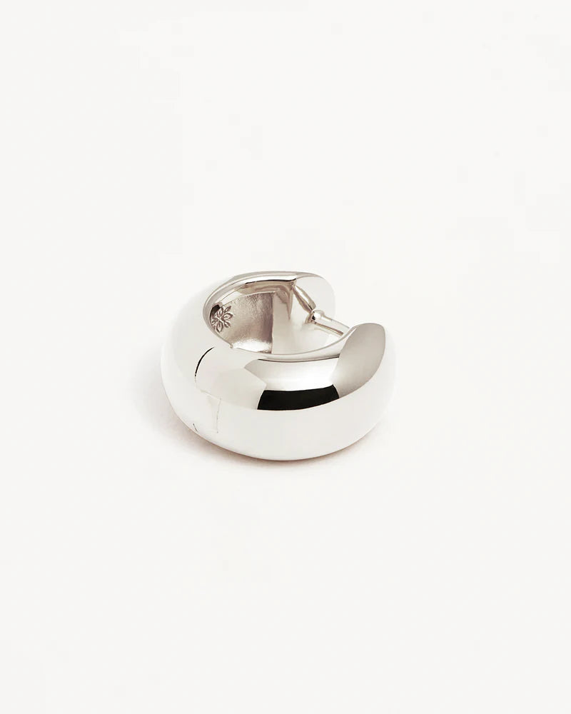 By Charlotte - Bold Huggie Hoops - Silver