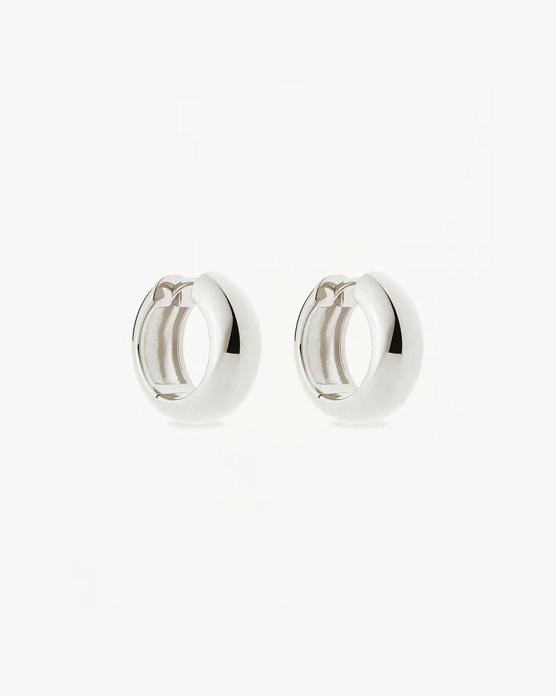 By Charlotte - Bold Small Hoops- Silver