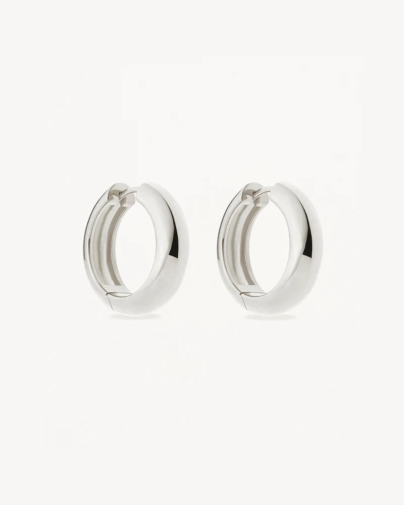 By Charlotte - Bold Large Hoops- Silver