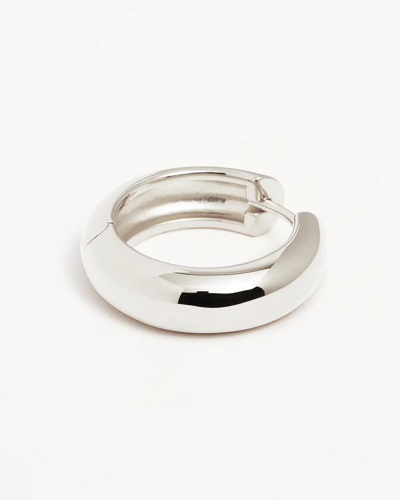 By Charlotte - Bold Large Hoops- Silver