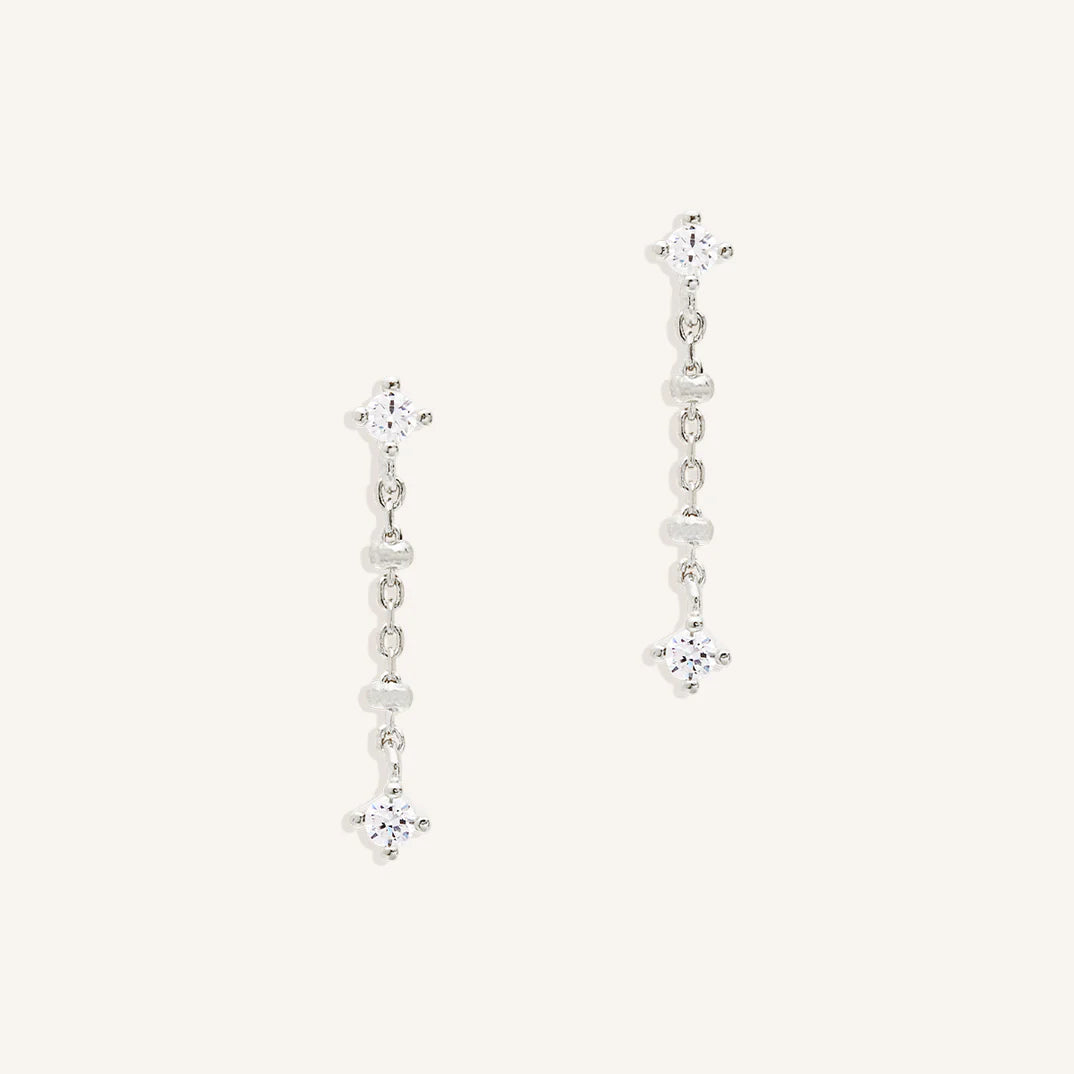 By Charlotte - I Am Light And Love Chain Earrings - Silver