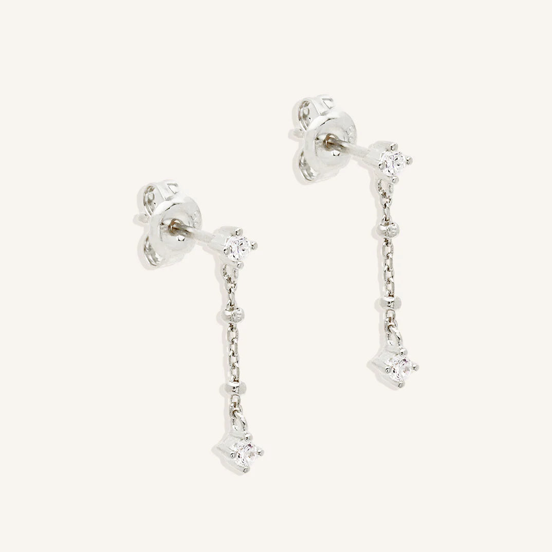 By Charlotte - I Am Light And Love Chain Earrings - Silver