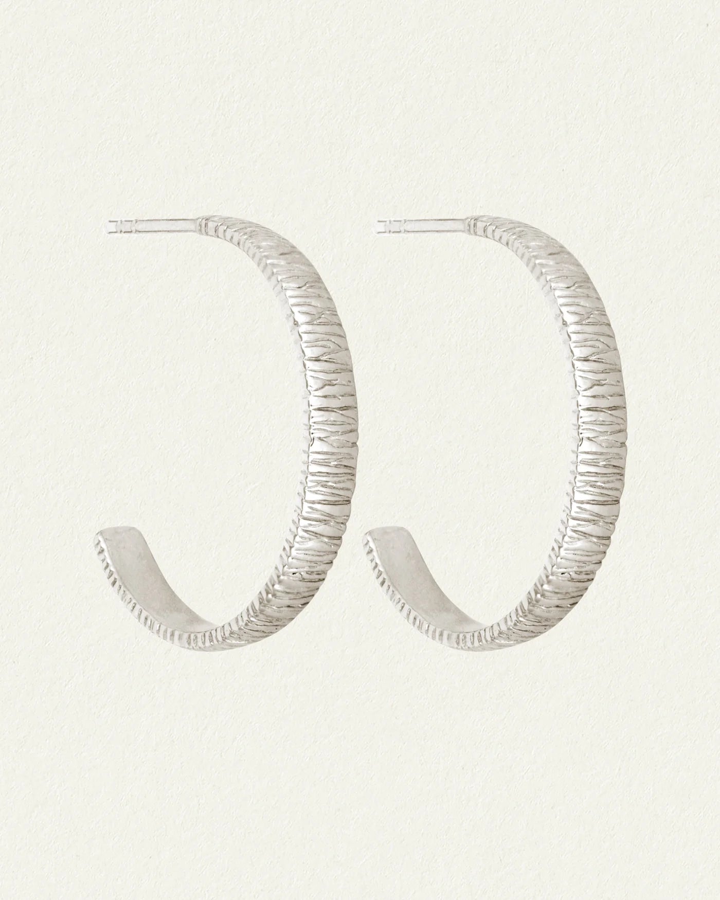 Temple Of The Sun - Agave Hoop Earrings - Silver