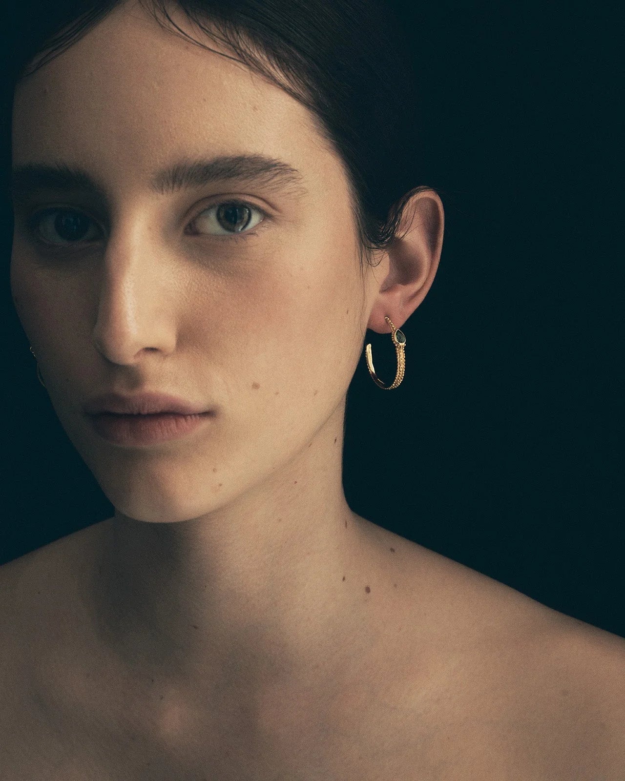 Temple Of The Sun - Gigi Hoop Earrings - Gold