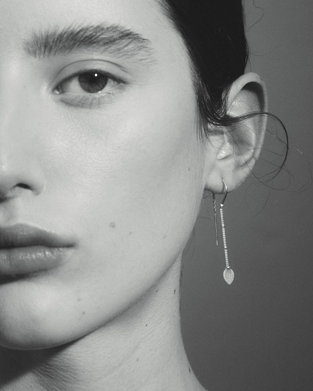 Temple Of The Sun - Hanging Lotus Earrings - Silver