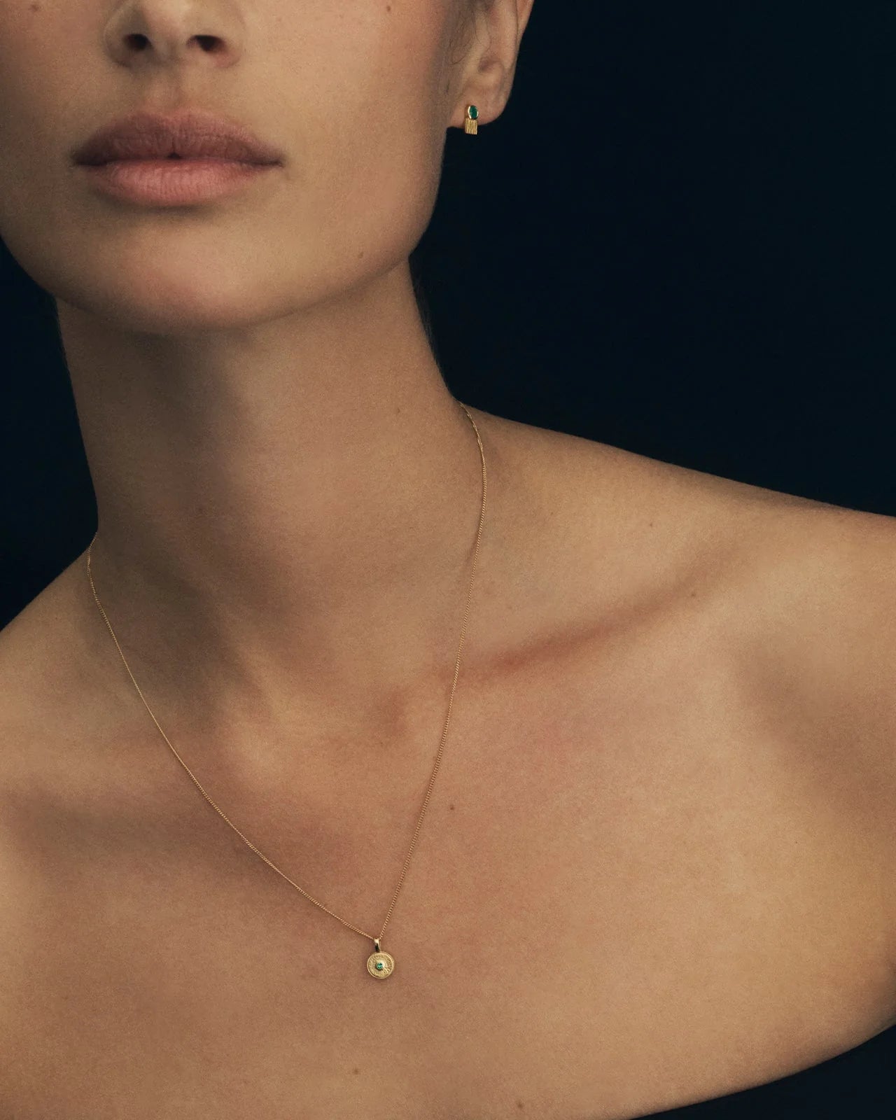 Temple Of The Sun - Mina Emerald Necklace - Gold