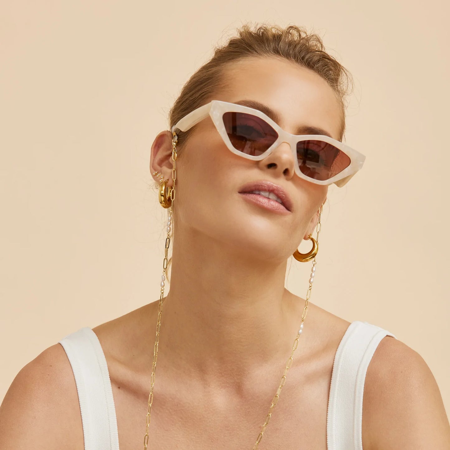 Arms Of Eve - Ophelia Pearl Sunglasses Chain - Gold