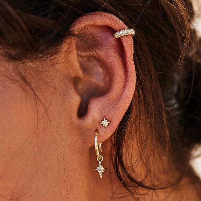 By Charlotte - Starlight Hoop Earrings - Gold
