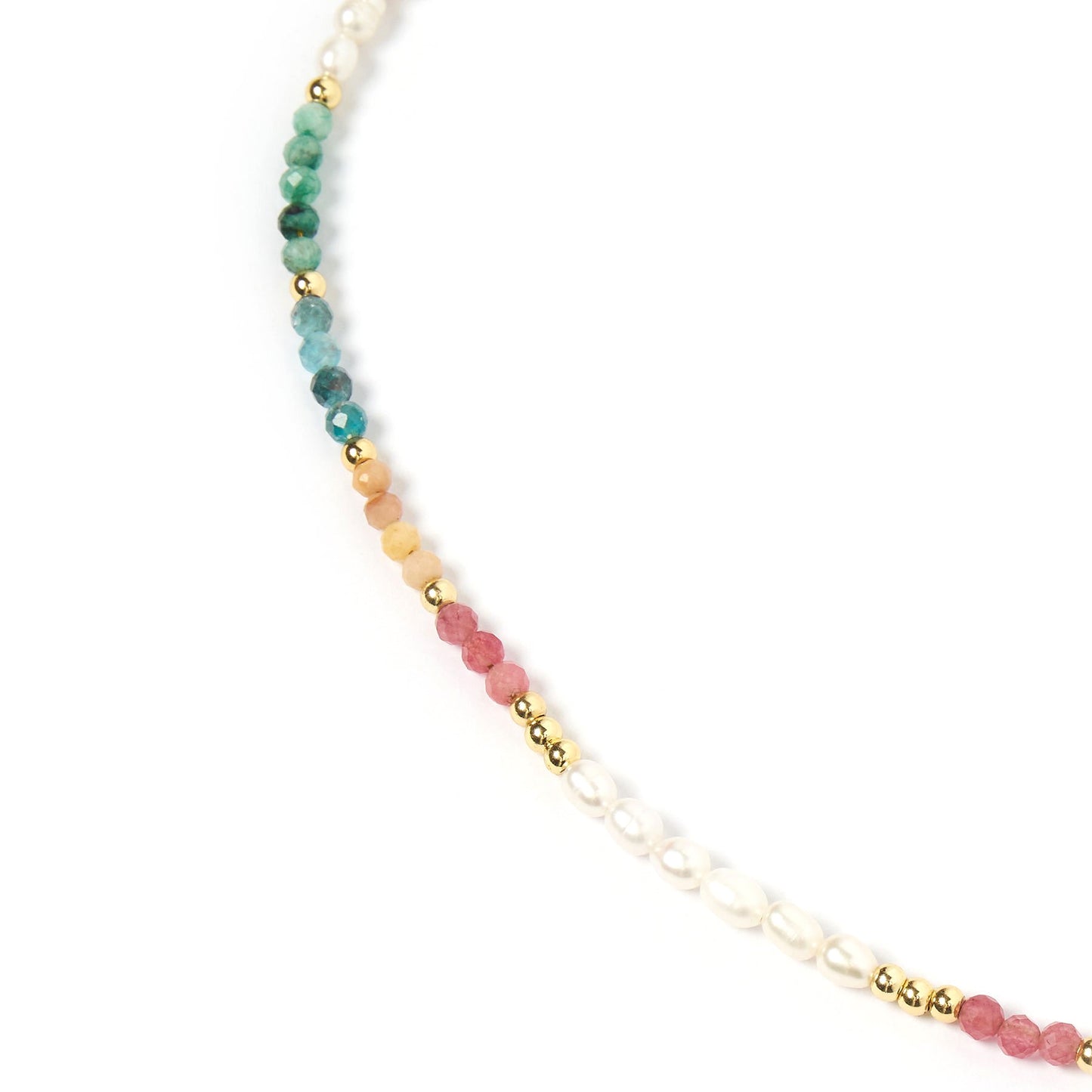 Arms Of Eve - Moana Gemstone & Pearl Necklace - Gold