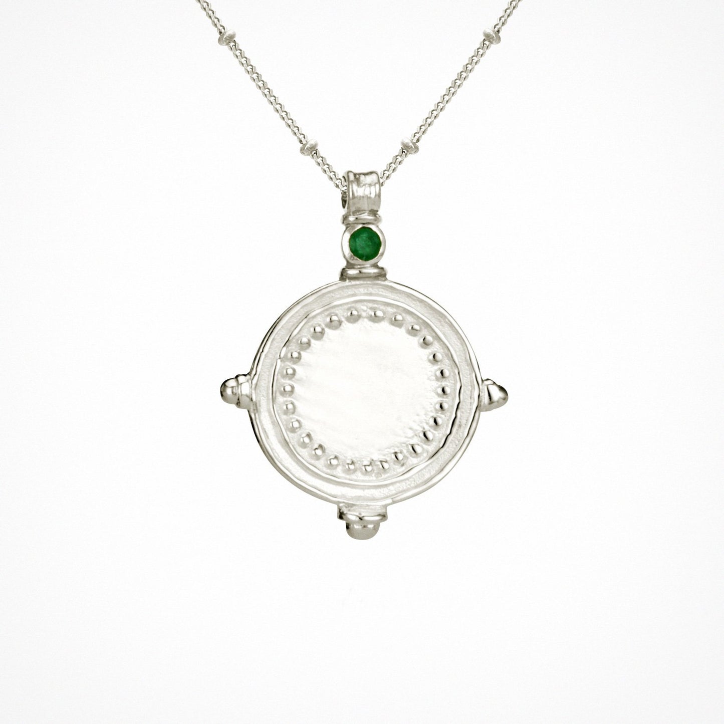 Temple Of The Sun - Sura Necklace - Emerald/Silver