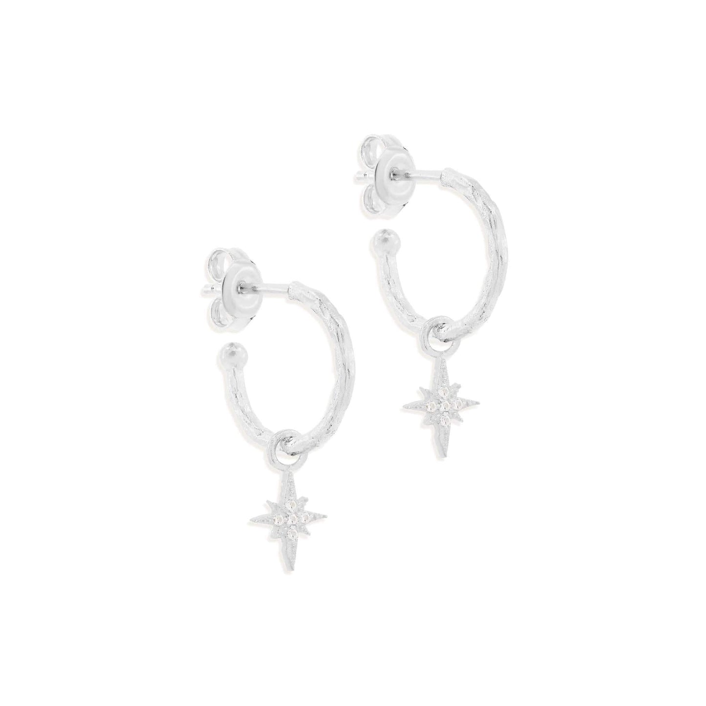 By Charlotte - Starlight Hoop Earrings - Silver