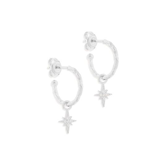 By Charlotte - Starlight Hoop Earrings  - Silver