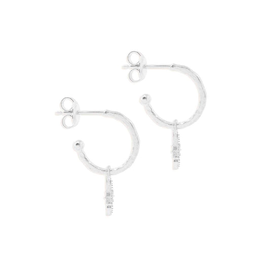 By Charlotte - Starlight Hoop Earrings  - Silver