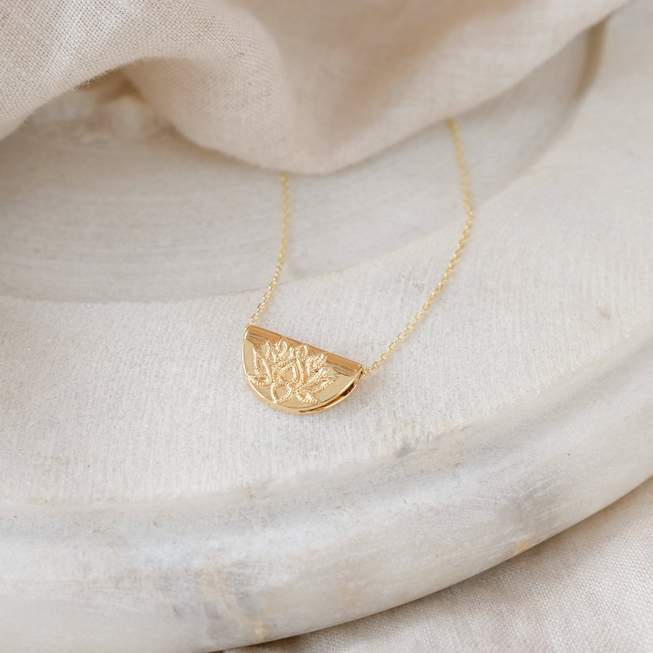 By Charlotte - Lotus Short Necklace - Gold