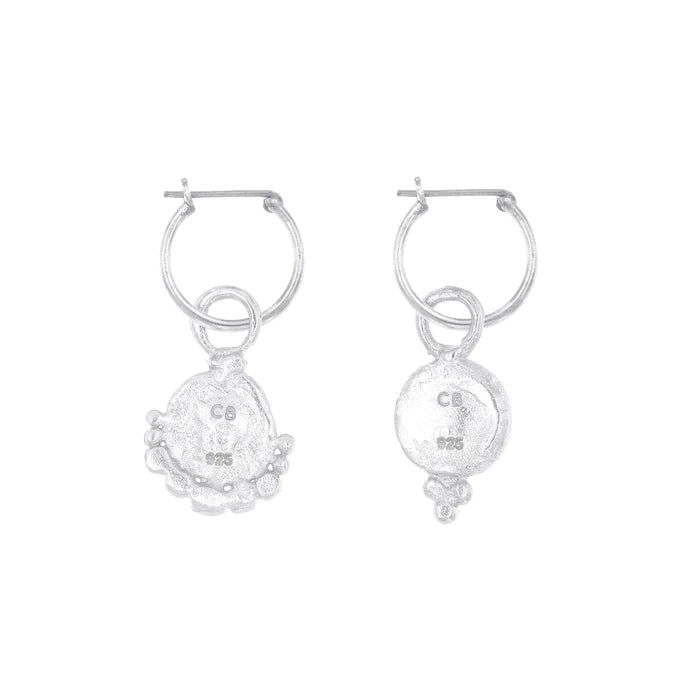 Cleopatra's Bling - Gorgoneion Lion Hoops - Silver