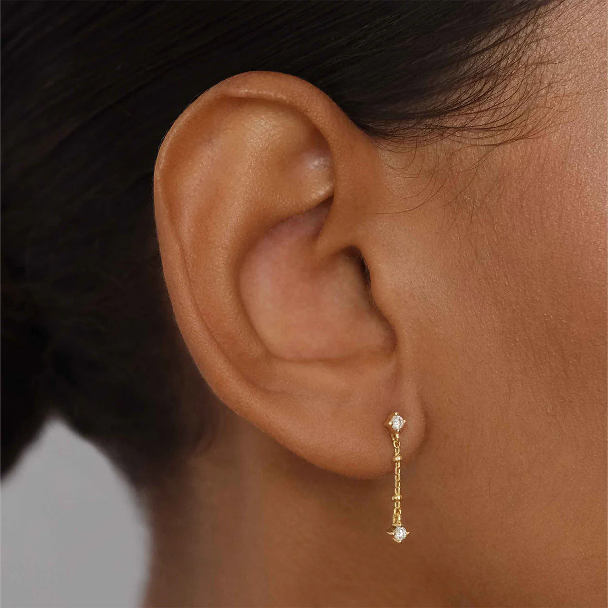 By Charlotte - I Am Light and Love Chain Earrings - Gold