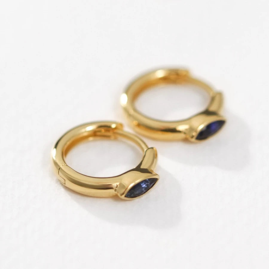 Temple Of The Sun - Chrysalis Earrings - Sapphire / Gold