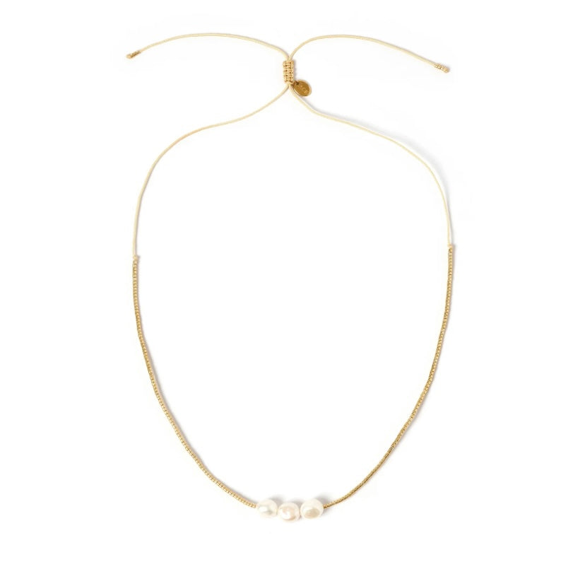 Arms Of Eve - Sage Pearl Choker - Gold