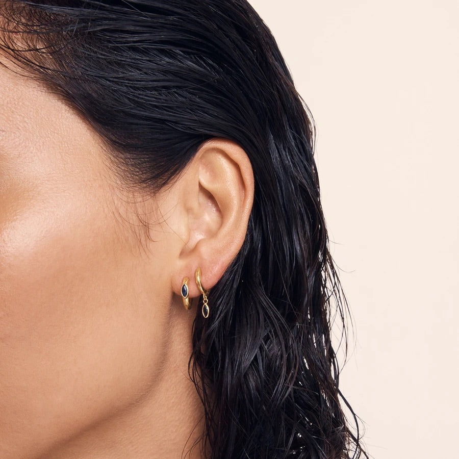 Temple Of The Sun - Chrysalis Earrings - Sapphire / Gold