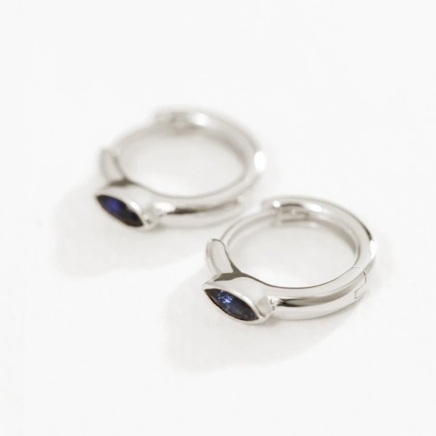 Temple Of The Sun - Chrysalis Earrings - Sapphire / Silver