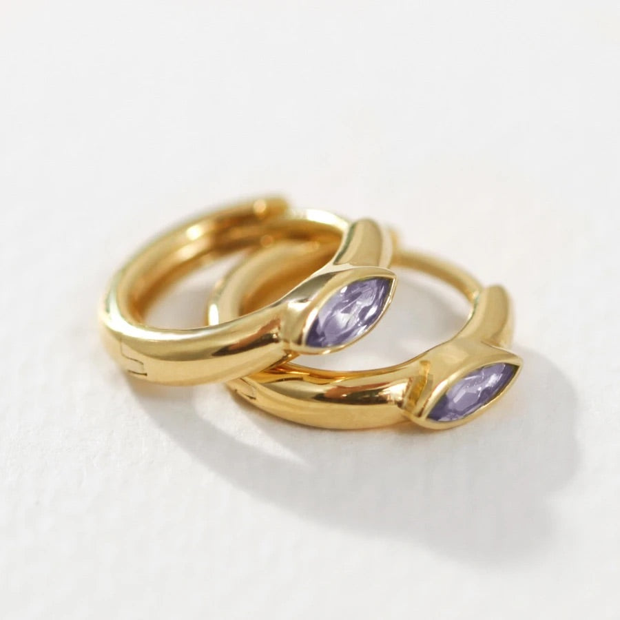 Temple Of The Sun - Chrysalis Earrings - Amethyst / Gold