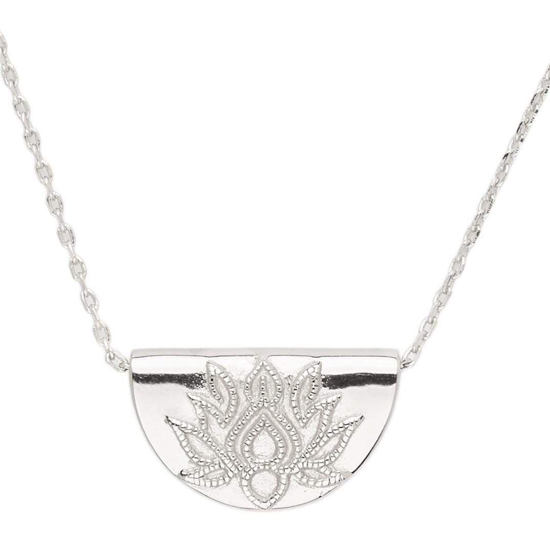 By Charlotte - Lotus Short Necklace - Silver