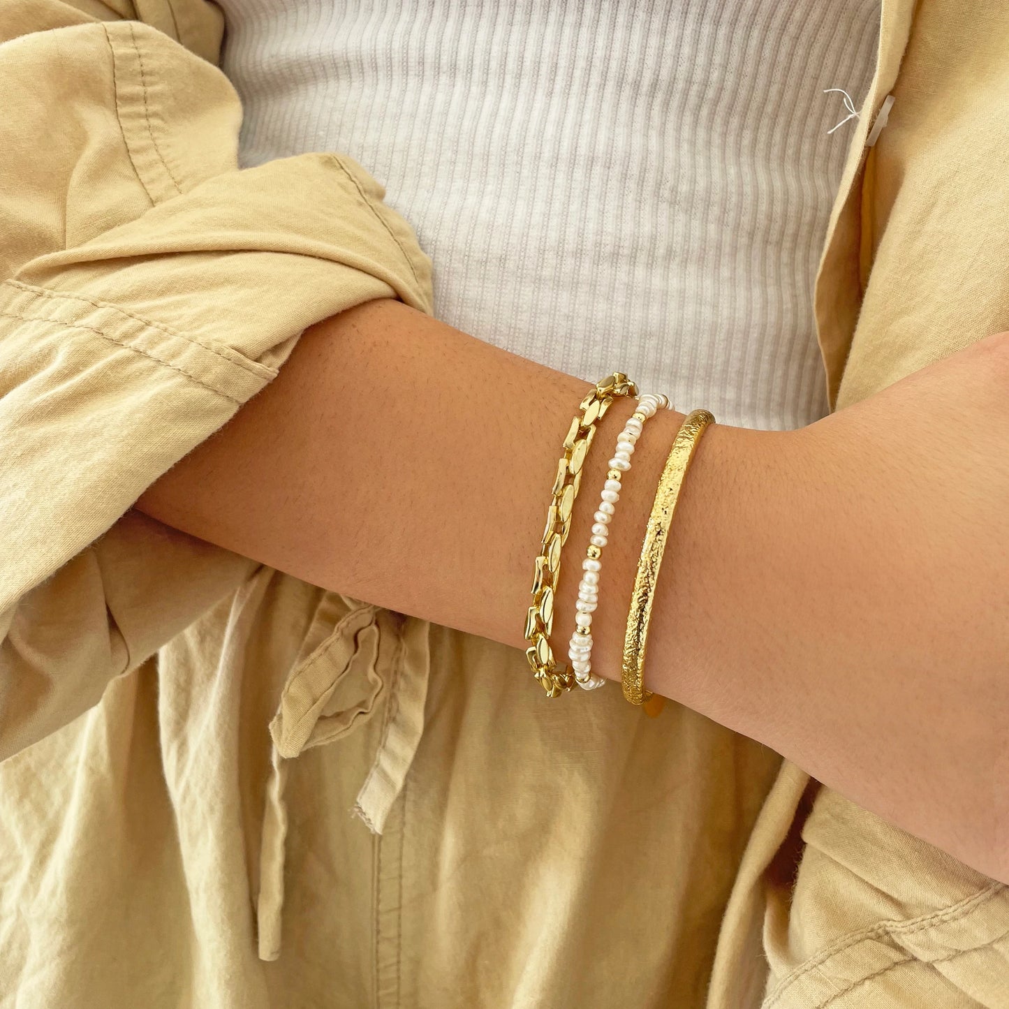 Arms Of Eve - Lucia Pearl Bracelet - Gold