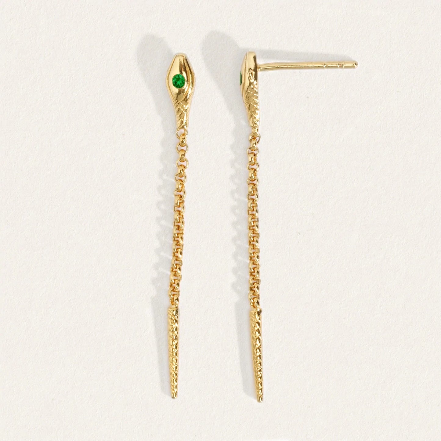 Temple Of The Sun - Althea Emerald Earrings - Gold