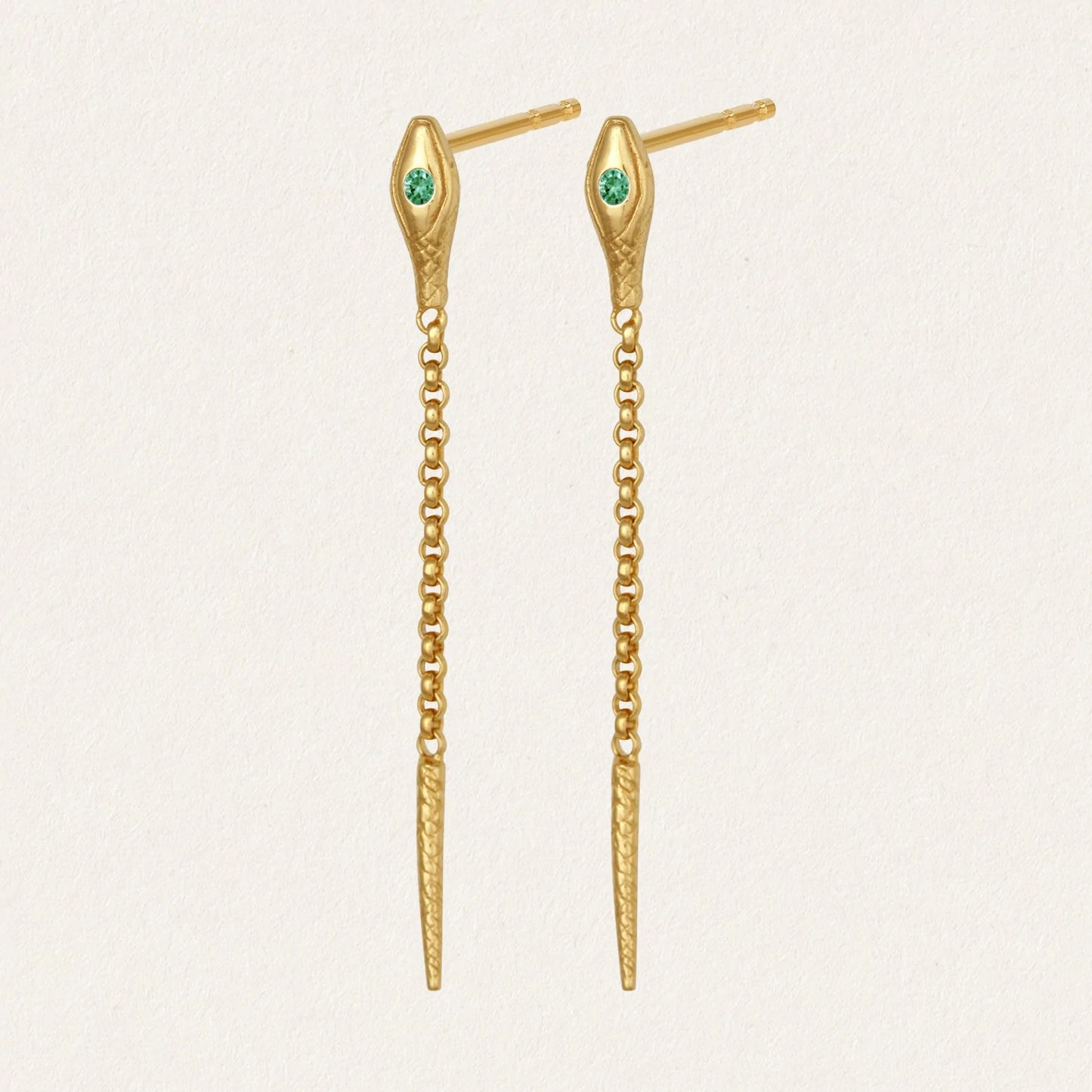 Temple Of The Sun - Althea Emerald Earrings - Gold