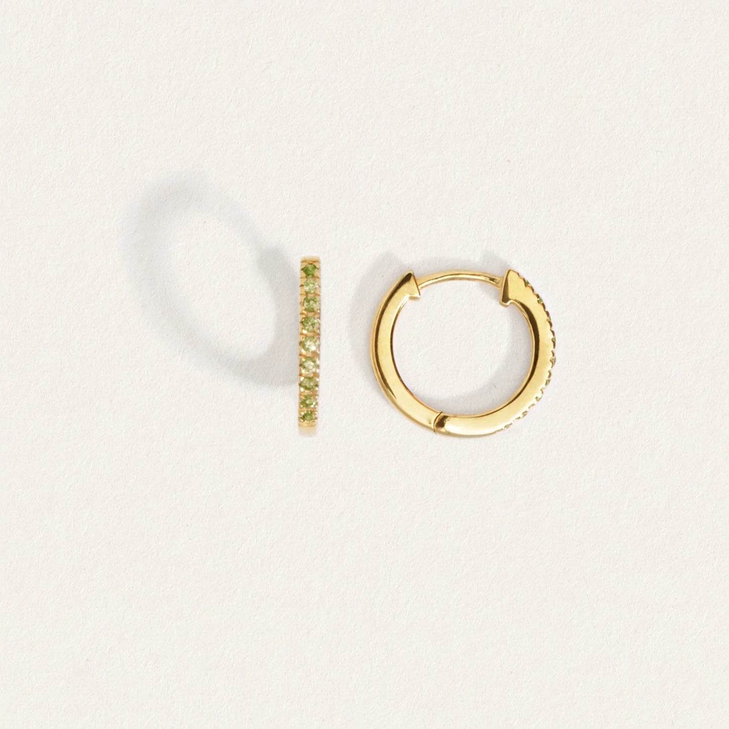 Temple Of The Sun - Chloe Peridot Huggies - Gold