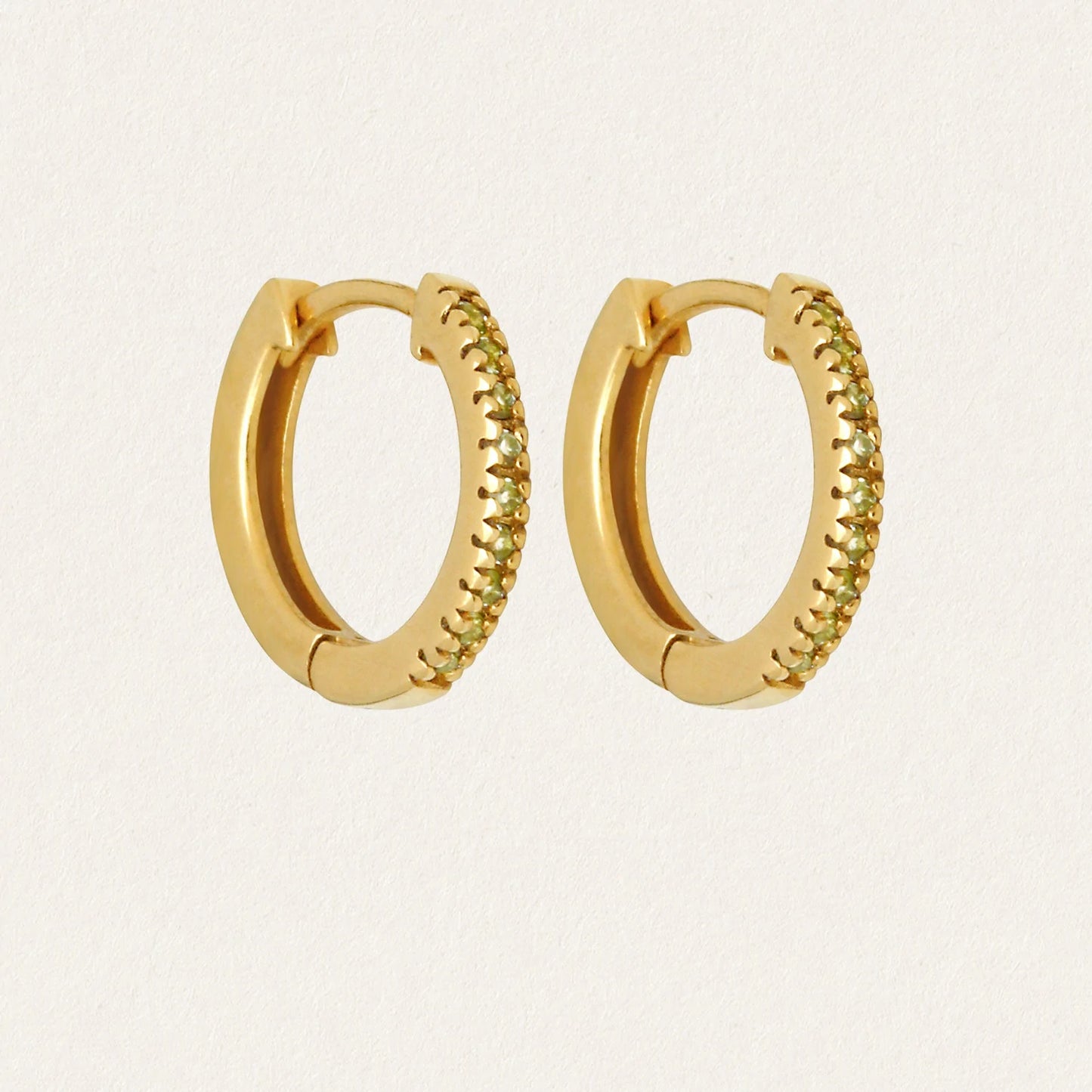 Temple Of The Sun - Chloe Peridot Huggies - Gold