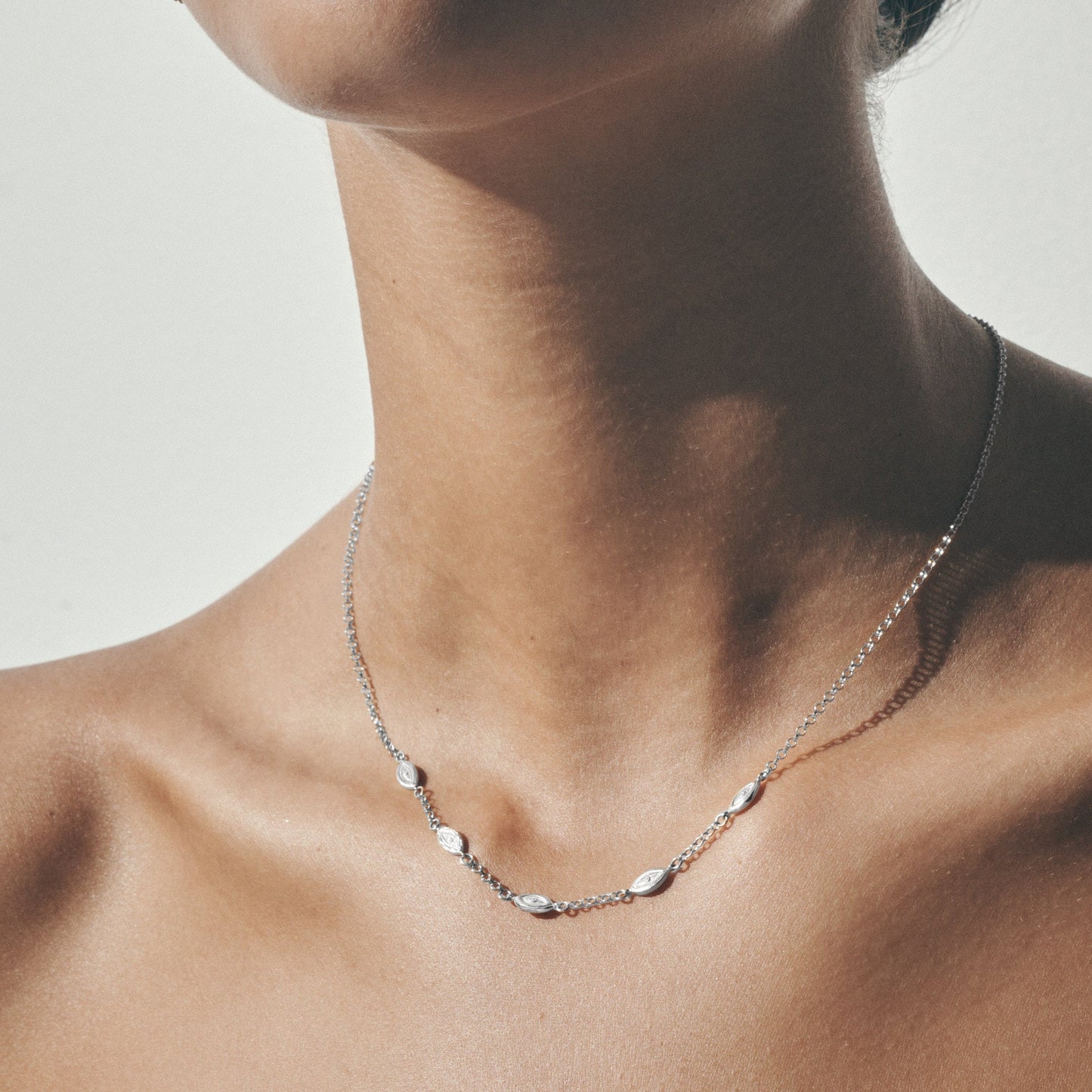 Temple Of The Sun - Mati Station Necklace - Silver