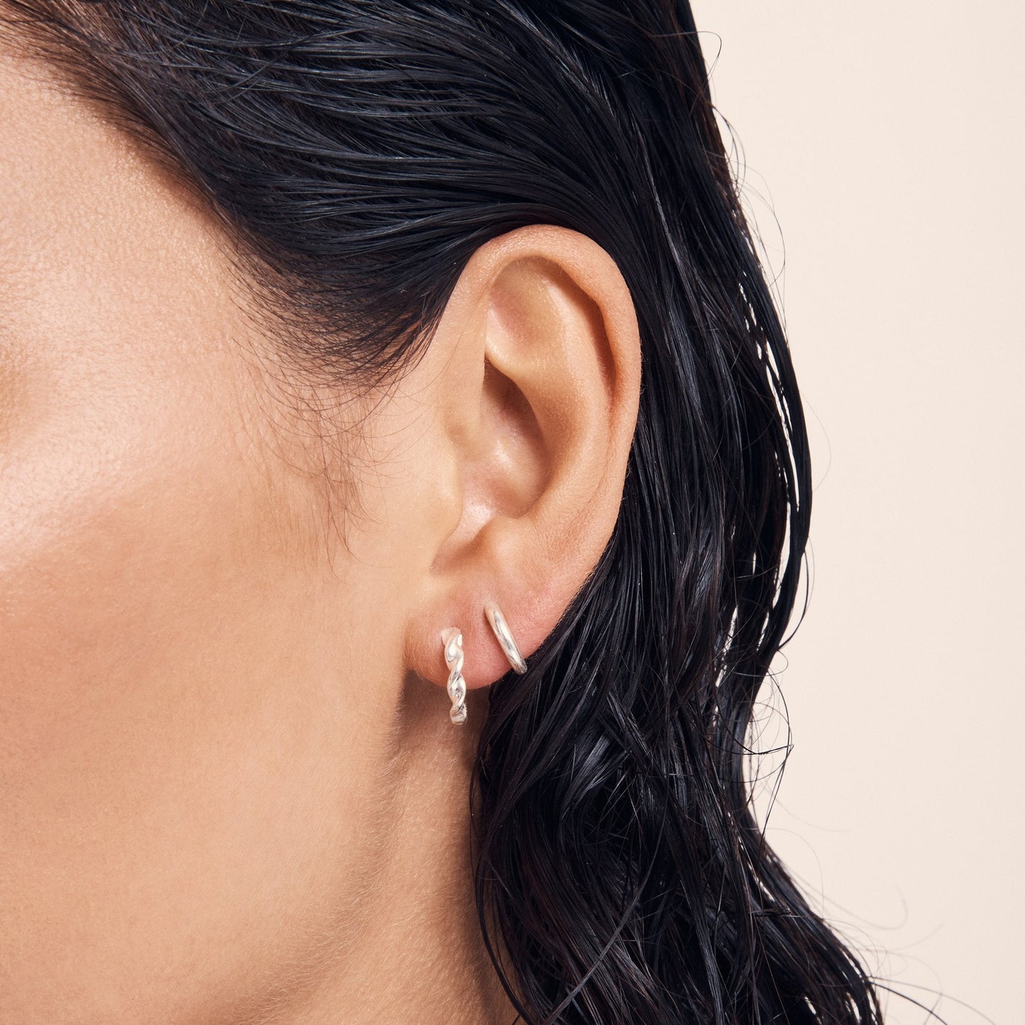 Temple Of The Sun - Omega - Small Hoops Silver