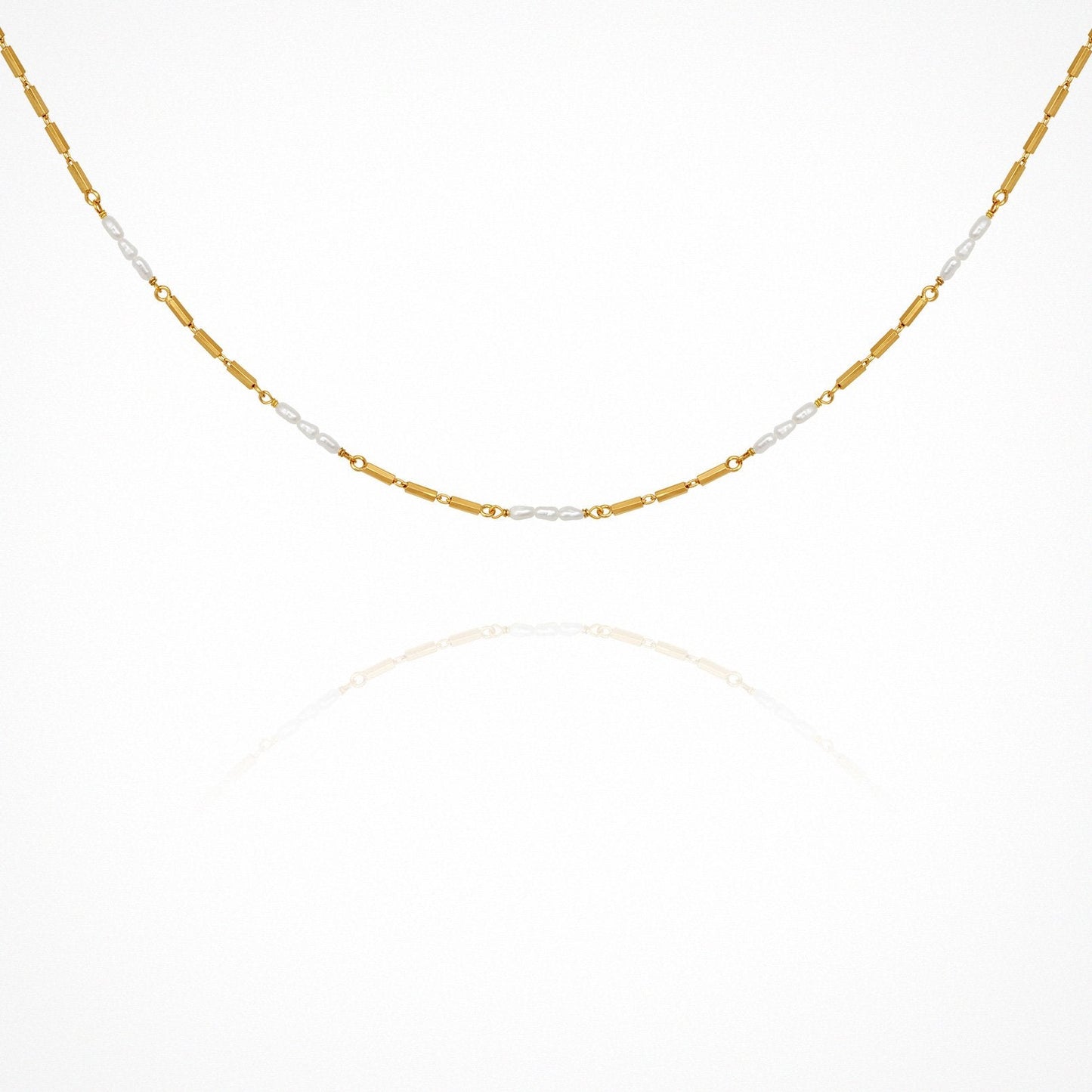 Temple Of The Sun - Riviera Necklace - Pearl / Gold