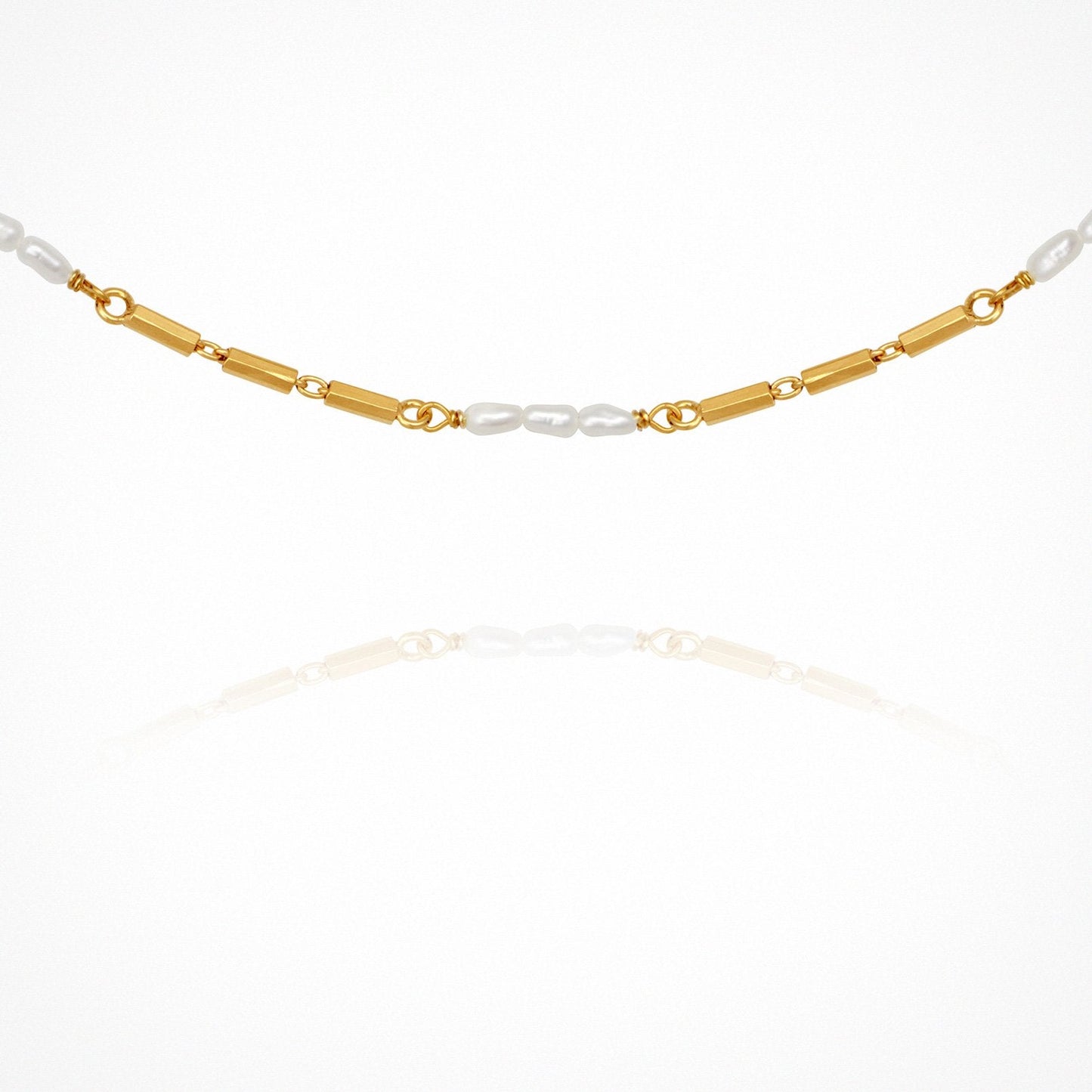 Temple Of The Sun - Riviera Necklace - Pearl / Gold