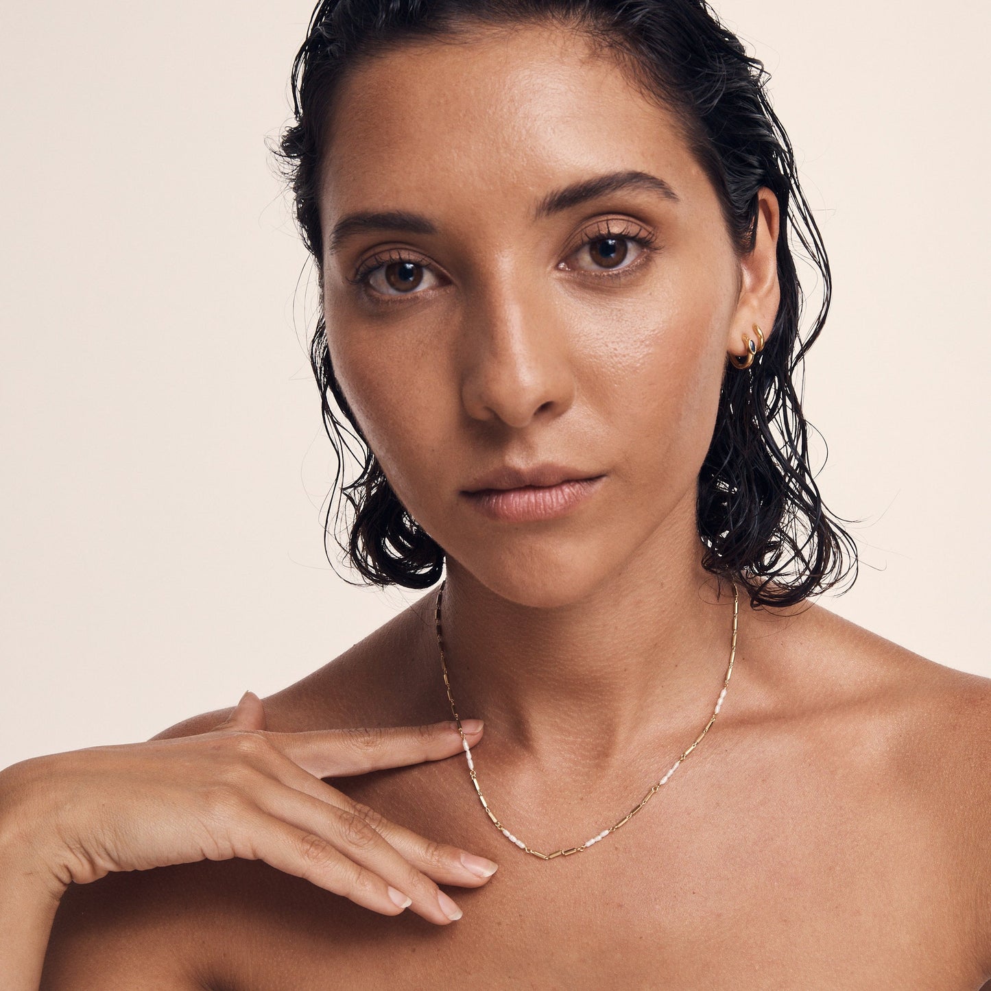 Temple Of The Sun - Riviera Necklace - Pearl / Gold