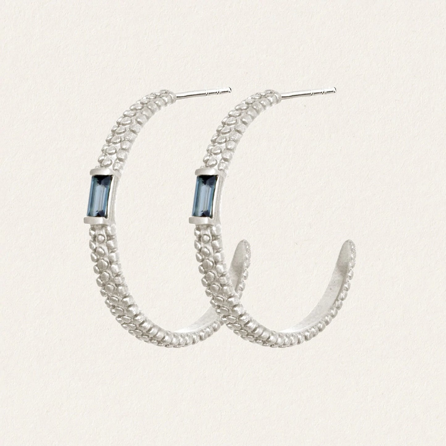 Temple Of The Sun - Vashti Topaz Hoops - Silver