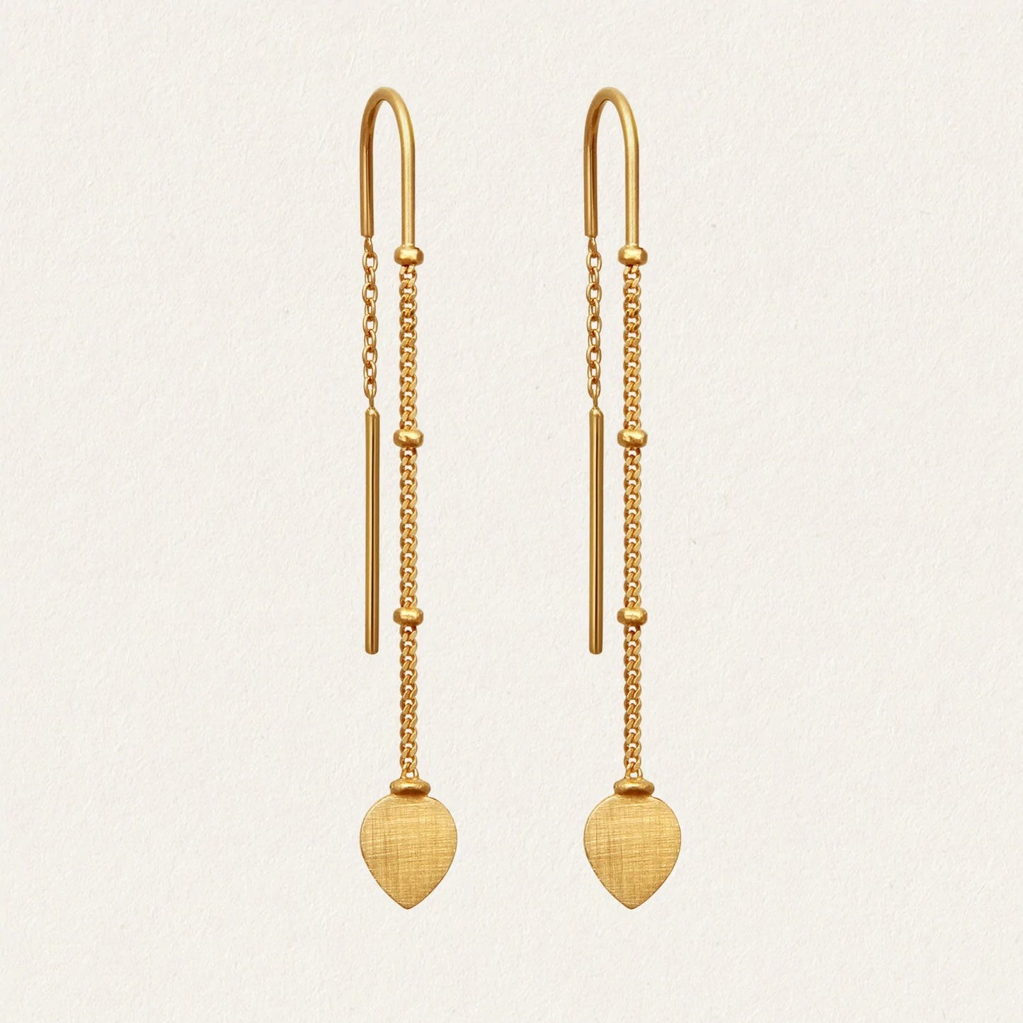Temple Of The Sun - Hanging Lotus Earrings - Gold