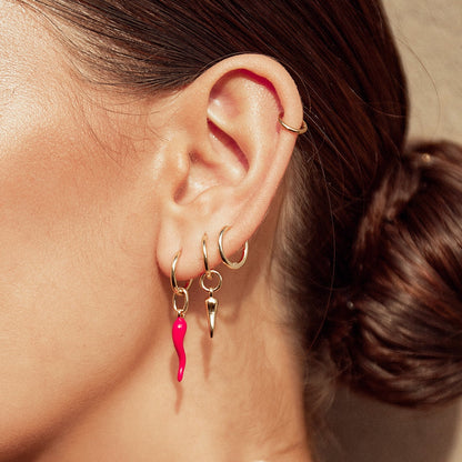 Arms Of Eve - Cornicello Gold Charm Earrings (Pair)