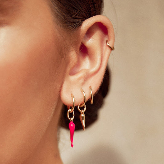 Arms Of Eve - Cornicello Gold Charm Earrings (Pair)
