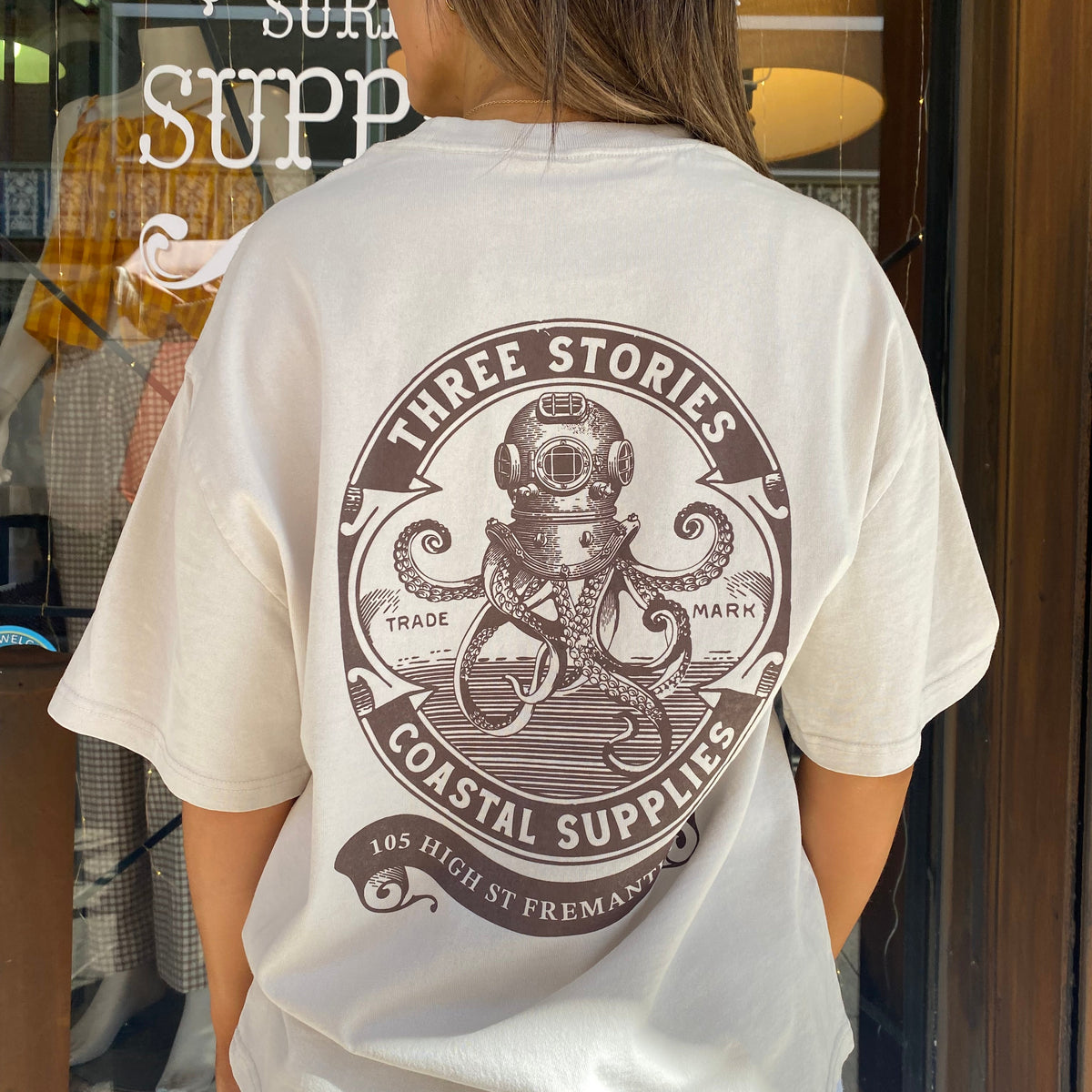 Three Stories - Occy Heavy Minus Tee - Faded Bone