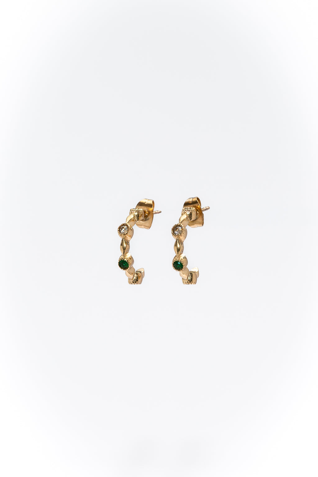 One Day In May - Amber Earrings - Gold