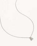 By Charlotte - Crystal Lotus Padlock Necklace - Silver