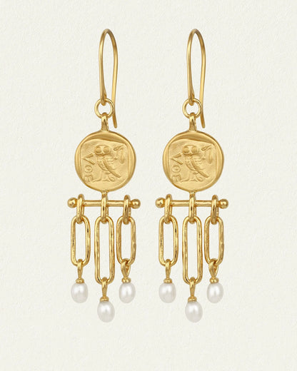 Temple Of The Sun - Palas Chandelier Earrings - Gold