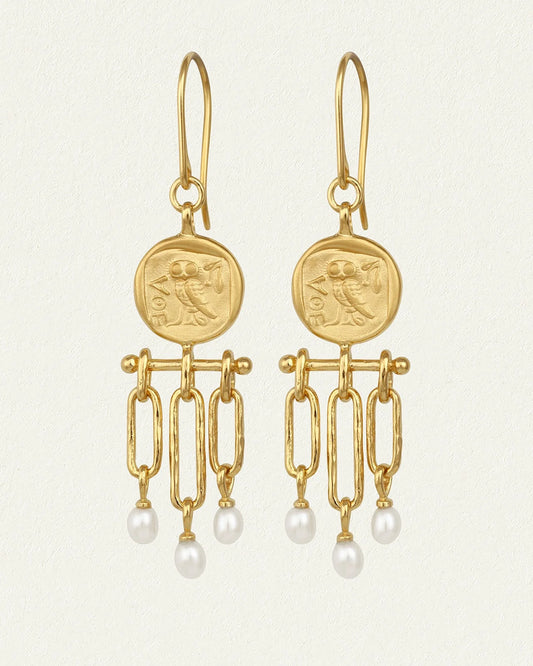 Temple Of The Sun - Palas Chandelier Earrings - Gold