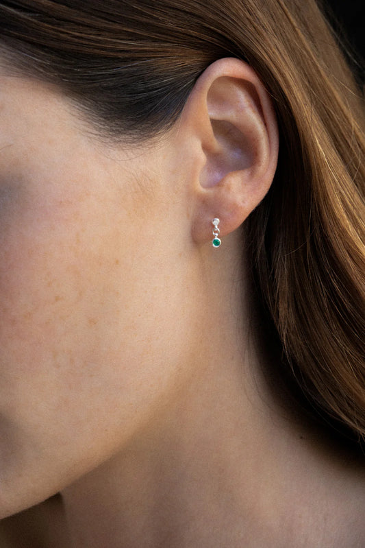 Temple Of The Sun- Ceres Drop Studs - Silver