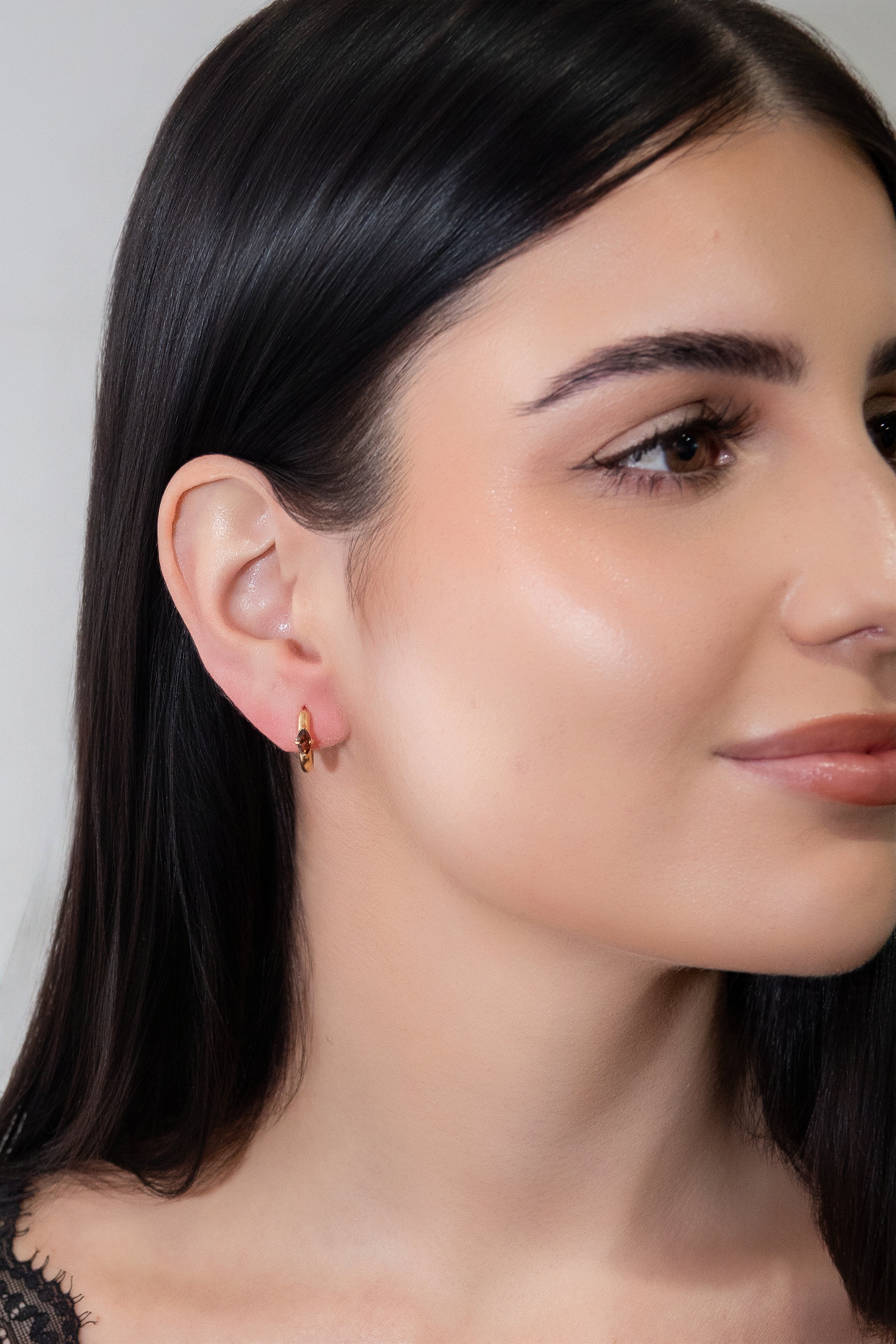 One Day In May - Armani Earrings - Gold - Coffee