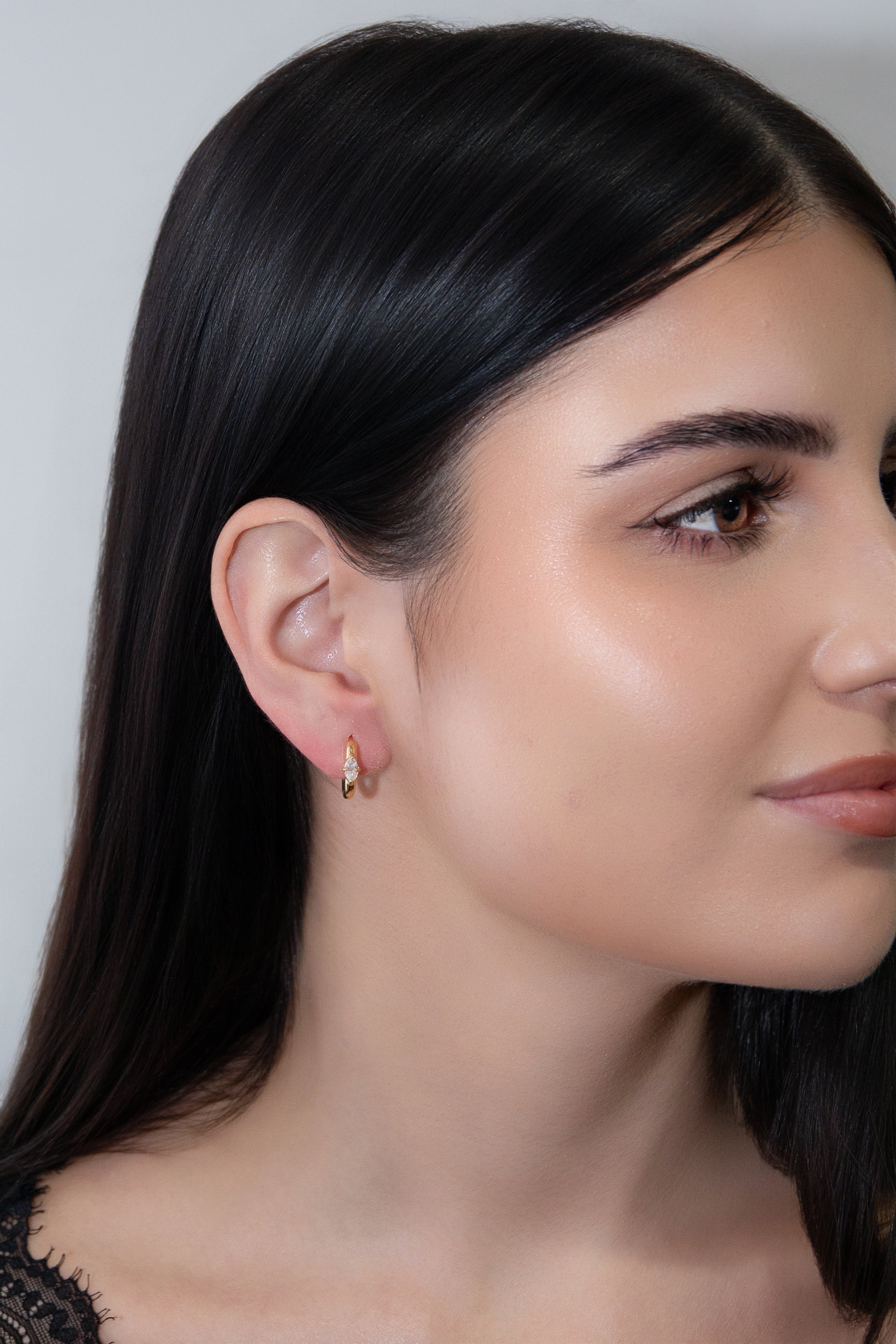 One Day In May - Armani  Earrings - Gold - Clear